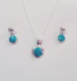 Conjunto con Lapislazuli color Turquesa, Plata 925